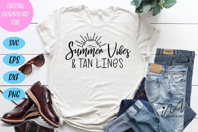Summer vibes and tan lines svg, summer t shirt svg SVG Isabella Machell 