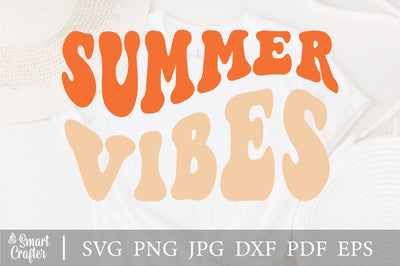 Summer Vibes, Beach svg, Summer Vacation Shirt Design svg, svg files sayings, svg files for cricut silhouette, Wavy stacked svg SVG Fauz 