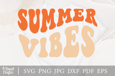 Summer Vibes, Beach svg, Summer Vacation Shirt Design svg, svg files sayings, svg files for cricut silhouette, Wavy stacked svg SVG Fauz 