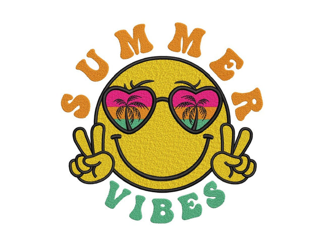 Summer Vibes Embroidery Design, Summer Life Embroidery, Beach Vibes Embroidery Design, Groovy Embroidery, 3 sizes, Instant Download Embroidery/Applique DESIGNS Nino Nadaraia 