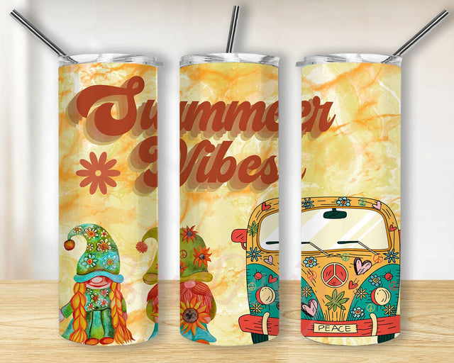 Summer Vibes Gnomes Sublimation Design, Summer Vibes Tumbler, Coffee Tumbler, Sublimation Design Download Sublimation BouDesign 