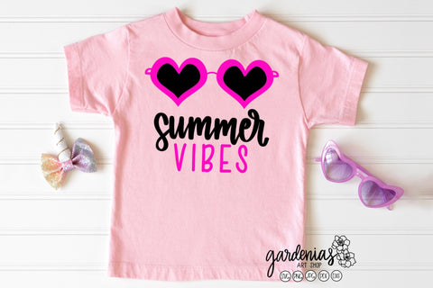 Summer Vibes Heart Sunglasses SVG SVG Gardenias Art Shop 