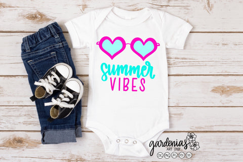 Summer Vibes Heart Sunglasses SVG SVG Gardenias Art Shop 