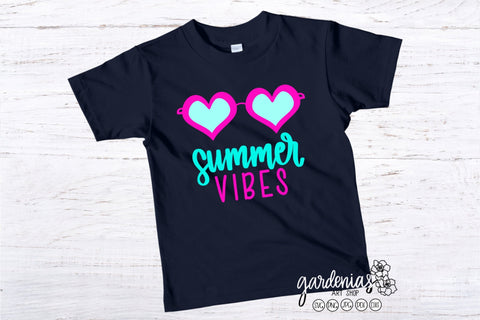 Summer Vibes Heart Sunglasses SVG SVG Gardenias Art Shop 