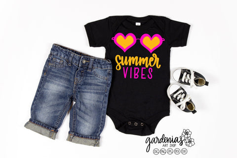 Summer Vibes Heart Sunglasses SVG SVG Gardenias Art Shop 