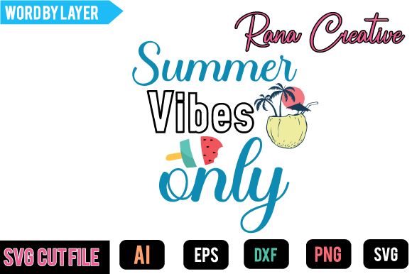 Summer Vibes Only SVG Cut File SVG BlackCatsMedia 