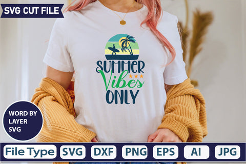 Summer Vibes Only Svg Cut File,SVGs,quotes-and-sayings,food-drink,mini-bundles,print-cut,on-sale, SVG DesignPlante 503 