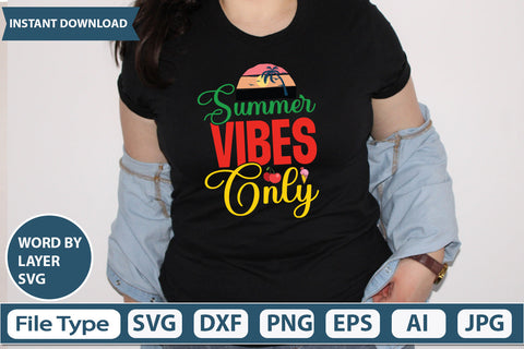 Summer Vibes Only Svg Cut File,SVGs,quotes-and-sayings,food-drink,mini-bundles,print-cut,on-sale, SVG DesignPlante 503 