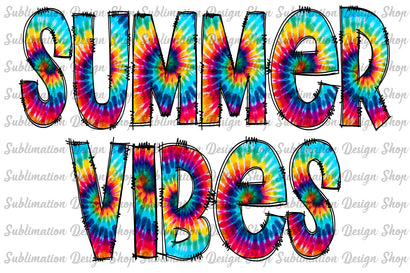 Summer Vibes Png, Tie Dye Letters Png, Summer Design, Summer Sublimation, Instant Download, Sublimation Designs Downloads, Digital Download Sublimation SublimationDesignShop 