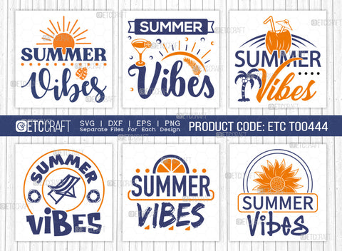 Summer Vibes SVG Bundle, Beach Life Svg, Summer Love Svg, Vacation Svg, Hello Summer Svg, Summer Saying Svg, Summer Quote, ETC T00444 SVG ETC Craft 