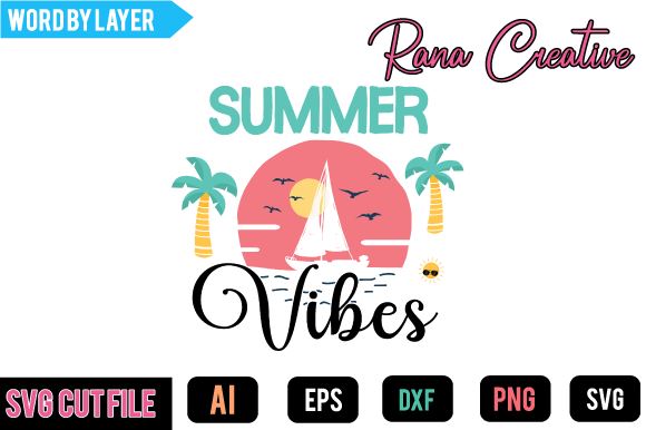 Summer Vibes SVG Design SVG BlackCatsMedia 