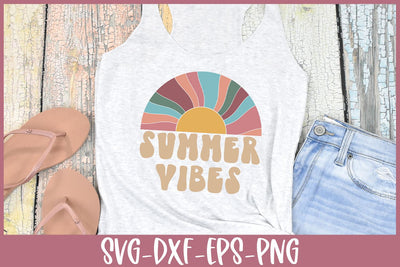 Summer Vibes SVG | Retro Sun Cut File SVG B Renee Design 
