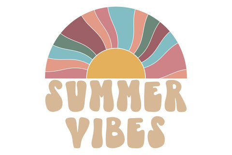Summer Vibes SVG | Retro Sun Cut File SVG B Renee Design 