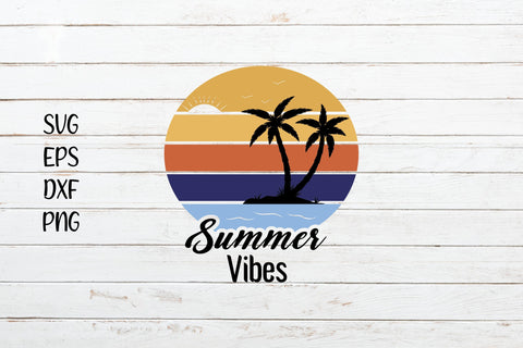 Summer vibes svg, Summer beach Illustration cut file SVG SmmrDesign 