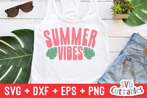 Summer Vibes svg - Summer Cut File - Quote - svg - svg - dxf - eps - png - Silhouette - Cricut - Digital File SVG Svg Cuttables 