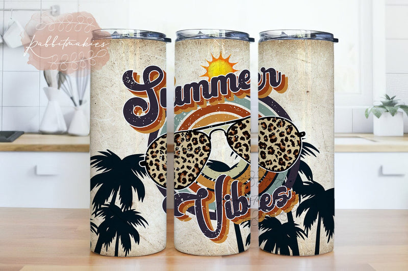 Summer Vibes Tumbler Png, Summertime Vacation 20Oz Skinny Tumbler,Beach Summer Tumbler Wrap,Beach Glitter Tumbler Sublimation Rabbitmakies 