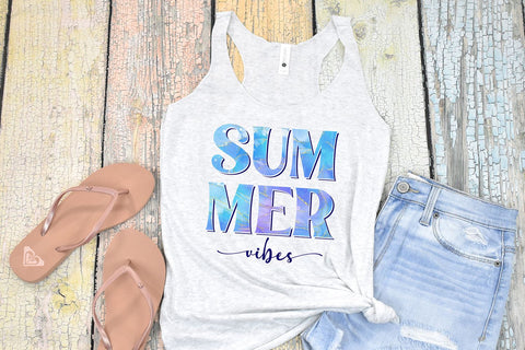 Summer Vibes with Alcohol Ink Texture PNG Sublimation B Renee Design 