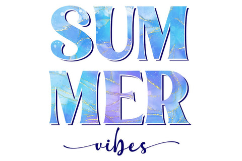 Summer Vibes with Alcohol Ink Texture PNG | VIP Extended Use License Sublimation So_Fontsy_VIP 