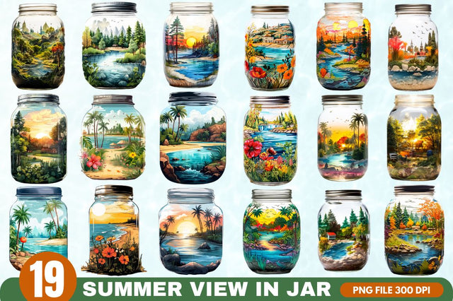 Summer View in Jar Sublimation Sublimation Regulrcrative 