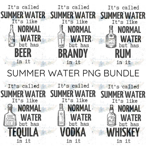 Summer Water - Liquor Bottles Sublimation 1-6 Homemades 