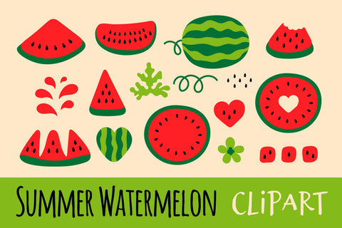 Summer Watermelon Clipart Sublimation Rin Green 