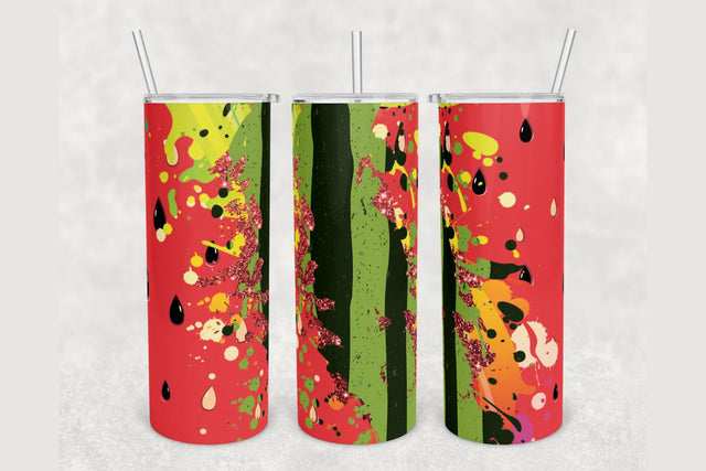 Summer Watermelon Tumbler sublimation design 20 oz skinny tumbler wrap Sublimation BambinaCreations 