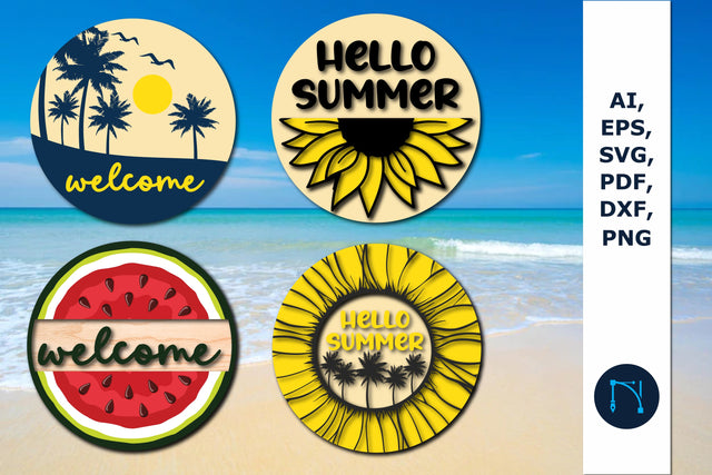 Summer welcome door sign SVG bundle SVG MD JOYNAL ABDIN 