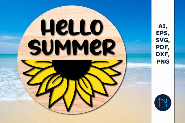 Summer welcome door sign with sunflower SVG MD JOYNAL ABDIN 