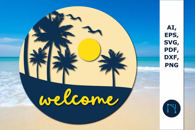 Summer welcome door sign with watermelon SVG MD JOYNAL ABDIN 