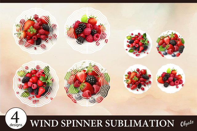 Summer Wind Spinner PNG. Berry Wind Spinner Bundle Sublimation Olga Terlyanskaya 