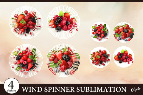 Summer Wind Spinner PNG. Berry Wind Spinner Bundle Sublimation Olga Terlyanskaya 