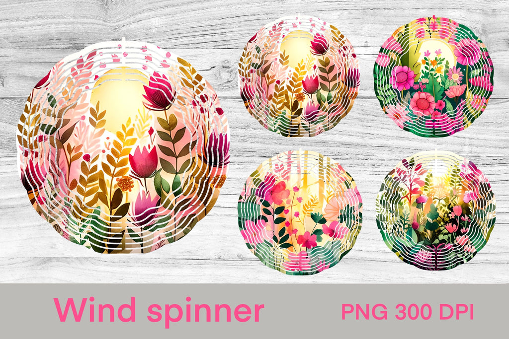 Summer wind spinner sublimation | Flower wind spinner PNG - So Fontsy