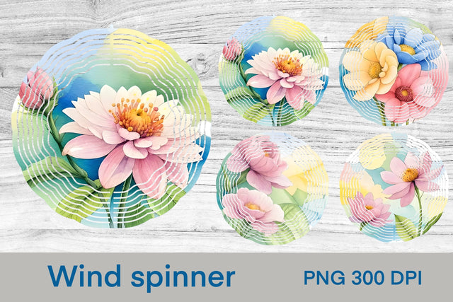 Summer wind spinner sublimation | Pink flower wind spinner Sublimation Svetana Studio 