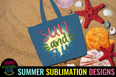 Sun and Fun Sublimation Design-Summer Sublimation PNG Sublimation Happy Printables Club 