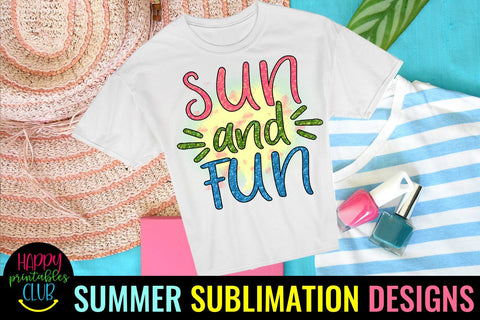 Sun and Fun Sublimation Design-Summer Sublimation PNG Sublimation Happy Printables Club 