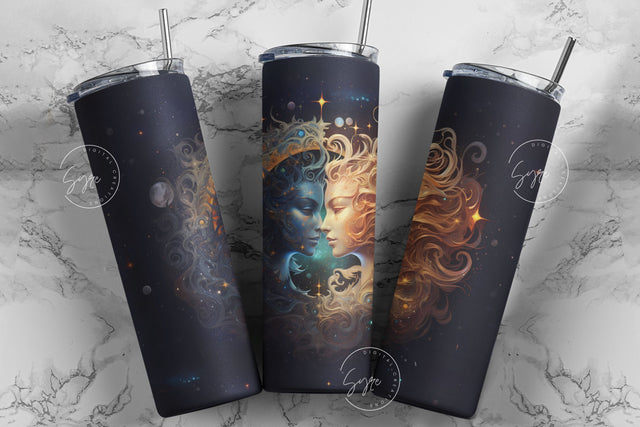 Sun and Moon Boho Celestial 20oz Skinny Tumbler Sublimation Designs, Moon Tumbler, Zodiac, Witch Vibes, Halloween Tumbler Wrap, PNG Digital Sublimation Syre Digital Creations 