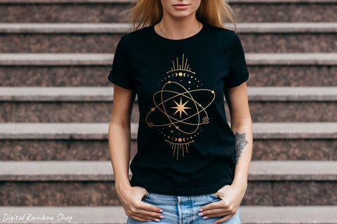 Sun and moon, sun svg, boho svg, star svg, celestial svg SVG Digital Rainbow Shop 