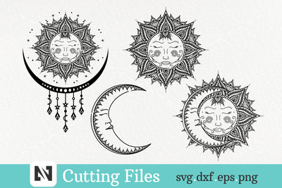 Sun and Moon Svg Bundle, Sun and Moon Mandala Svg Bundle SVG Pinoyart Kreatib 
