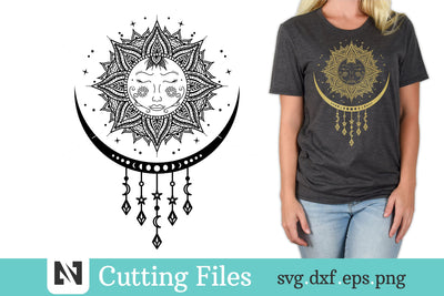 Sun and Moon Svg, Mandala Sun Svg, Mandala Svg, Mystical Sun SVG Pinoyart Kreatib 