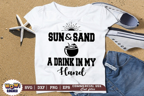 Sun and sand a drink svg, Summer svg, Beach svg, Png, Dxf SVG Wowsvgstudio 