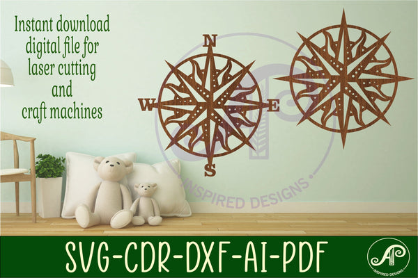 Compass Rose SVG File for Cricut, Silhouette, Laser Machines