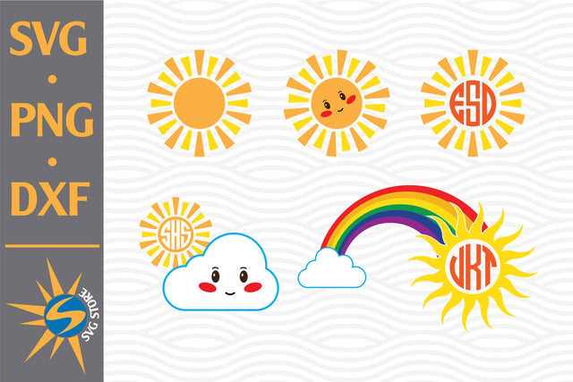 Sun, Cute Sun SVG, PNG, DXF Digital Files Include SVG SVGStoreShop 