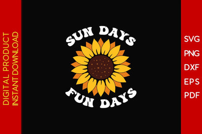 Sun Days Fun Days Retro Summer Vacation SVG PNG PDF Cut File SVG Creativedesigntee 