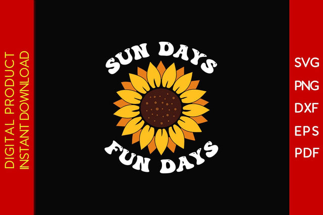 Sun Days Fun Days Retro Summer Vacation SVG PNG PDF Cut File SVG Creativedesigntee 