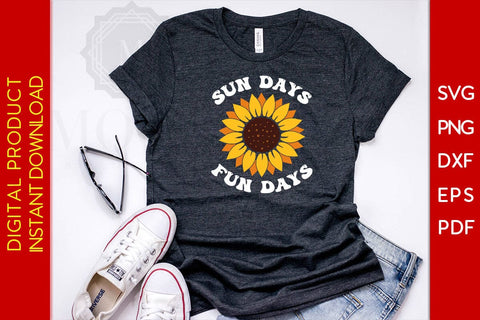 Sun Days Fun Days Retro Summer Vacation SVG PNG PDF Cut File SVG Creativedesigntee 