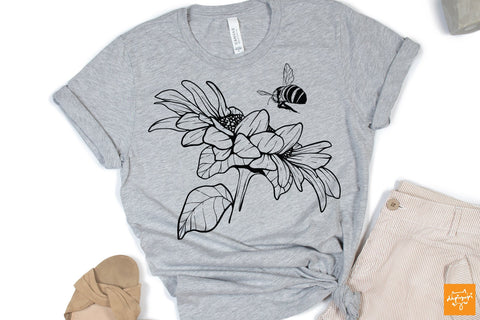 Sun Flower and Honey Bee Clipart Bundle SVG dapiyupi store 