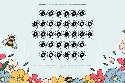 Sun Flower - Decorative Display Font Font Alpaprana Studio 