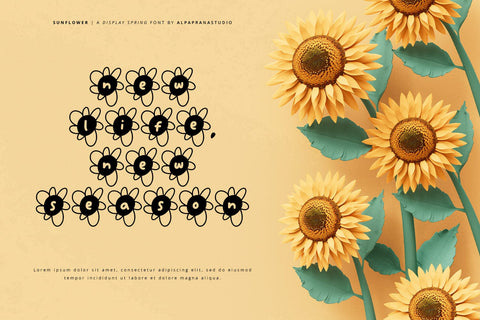 Sun Flower - Decorative Display Font Font Alpaprana Studio 