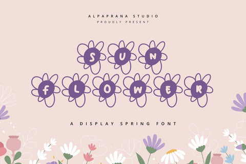 Sun Flower - Decorative Display Font Font Alpaprana Studio 