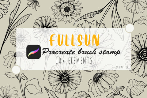 Sun Flower Procreate Brush Stamp SVG dapiyupi store 